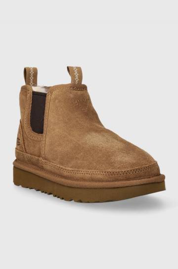 Детские замшевые сапоги UGG T NEUMELLSEA цвет бежевый Детские замшевые сапоги UGG T NEUMELLSEA цвет бежевый