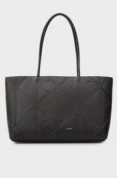 Женская черная кожаная сумка EMBLEM Черный ONESIZE Calvin Klein LV04F3196G