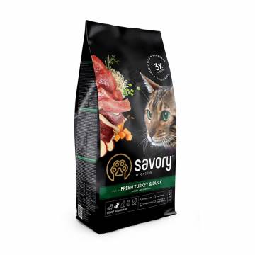 Сухой корм для взрослых кошек-гурманов Savory Adult Gourmand Fresh Turkey & Duck со свежим мясом индейки и утки, 2 кг Сухой корм для взрослых кошек-гурманов Savory Adult Gourmand Fresh Turkey & Duck со свежим мясом индейки и утки, 2 кг