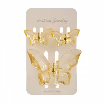 Набор заколок-крабов для волос Chacott Hair Clip Set Crystal, Yellow, 3 шт Набор заколок-крабов для волос Chacott Hair Clip Set Crystal, Yellow, 3 шт