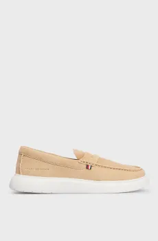 Мужские бежевые замшевые лоферы TOMMY HILFIGER  HYBRID LOAFER Бежевый 44 Tommy Hilfiger FM0FM04440