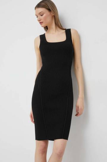 Платье Calvin Klein цвет чёрный midi облегающее Платье Calvin Klein цвет чёрный midi облегающее
