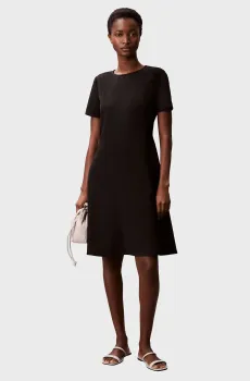Женское черное платье Scuba Fit and Flare Черный 4 Calvin Klein LV044C064G