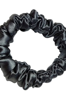 Резинка для волос ScrunchyUA тонкая, из шелка, темно-серая, 1 шт (SCR0098SKLUA)