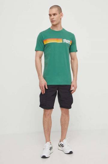 Хлопковая футболка Ellesse Sorranta T-Shirt мужская цвет зелёный с аппликацией SHV20128 Хлопковая футболка Ellesse Sorranta T-Shirt мужская цвет зелёный с аппликацией SHV20128