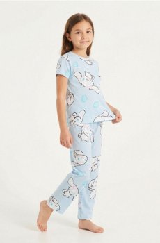 Двокомплектна бавовняна піжама Cinnamoroll - блакитний