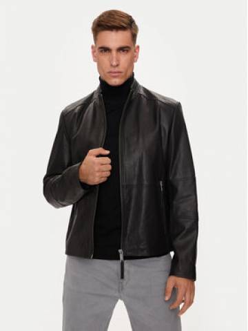 Hugo Шкіряна куртка Lokis-3 50516869 Чорний Slim Fit Hugo Шкіряна куртка Lokis-3 50516869 Чорний Slim Fit