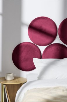 Обшитий панель з велюровим покриттям - буряковий