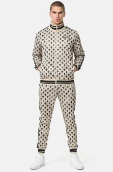 Мужской бежевый спортивный костюм с узором (кофта, брюки) Бежевый L Lonsdale 117316