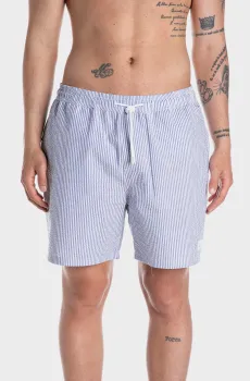 Мужские голубые плавательные шорты в полоску Голубой M Replay LM1143.000.52648