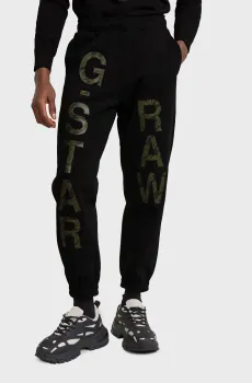 Мужские черные спортивные брюки Embro print loose Черный M G-Star RAW D25531,D733