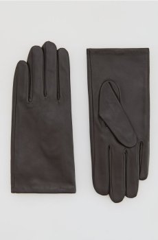 Reserved - Шкіряні рукавички - темно коричневий - 496FE-89X