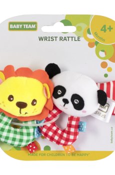 Игрушка-погремушка Baby Team Панда и львенок, от 4 месяцев (8504)