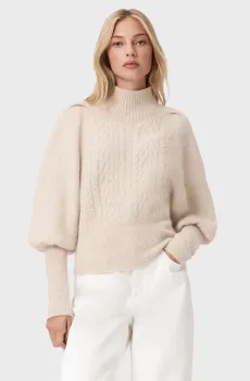 Женский белый шерстяной свитер SAJEL CABLE Белый M AllSaints W090KD