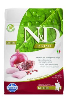 Беззерновой сухой корм для котят Farmina N&D Prime Kitten с курицей и гранатом, 300 г