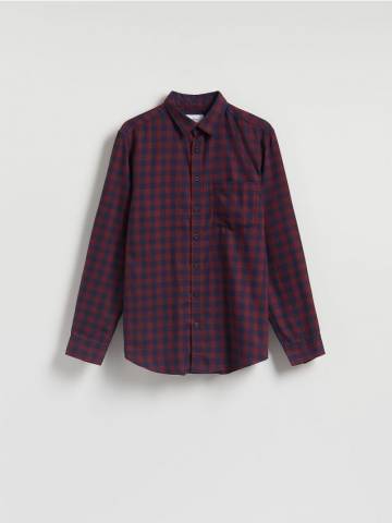 Reserved - Картата сорочка regular fit - буряковий - 080DO-83P Reserved - Картата сорочка regular fit - буряковий - 080DO-83P