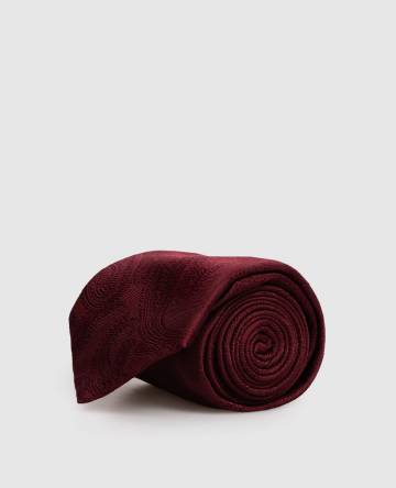 Бордовый галстук из шелка в узор