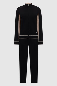 Черный спортивный костюм из хлопка