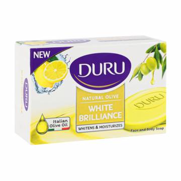 Мыло твердое DURU Natural Olive White Brilliance с оливковым маслом, экстрактом плодов папайи и лимона, 90 г Мыло твердое DURU Natural Olive White Brilliance с оливковым маслом, экстрактом плодов папайи и лимона, 90 г