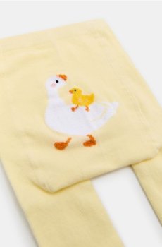 Нековзкі дитячі колготи з мотивом гуски ззаду - світло-жовтий