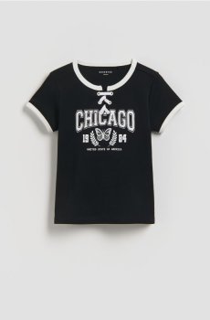 Reserved - Футболка з принтом - чорний - 018HU-99X