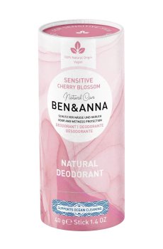 Дезодорант-стик Ben & Anna Natural Deodorant, Cherry Blossom, для чувствительной кожи, в эко упаковке, 40 г