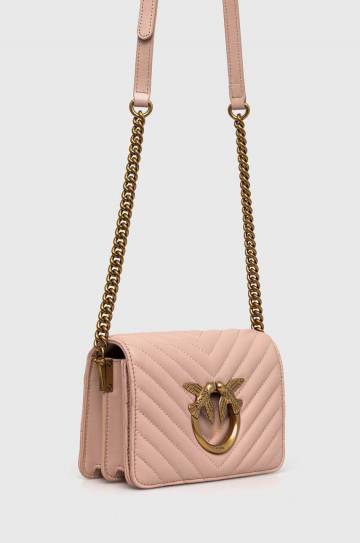 Кожаная сумочка Pinko цвет розовый 100067 A0GK Кожаная сумочка Pinko цвет розовый 100067 A0GK