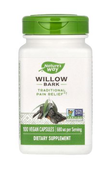 Кора ивы Natures Way Willow Bark 680 мг, 100 веганских капсул