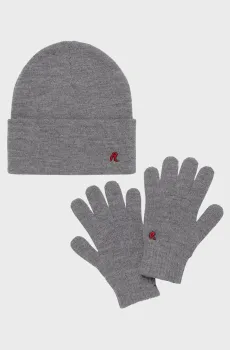 Мужской набор аксессуаров (шапка, перчатки) Серый ONESIZE Replay AM8030.000.A7003