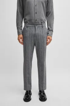 Мужские серые брюки в полоску Серый 58 BOSS 50530651;030