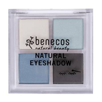 Палетка теней для век Benecos Natural Quattro Eyeshadow, True Blue, 8 г Палетка теней для век Benecos Natural Quattro Eyeshadow, True Blue, 8 г