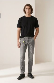 Джинси slim fit з ефектом прання - сірий