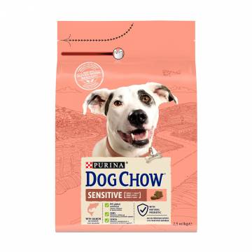 Сухой корм для собак от 1 года Dog Chow Sensitive Adult 1+ склонных к аллергии, с лососем, 2.5 кг