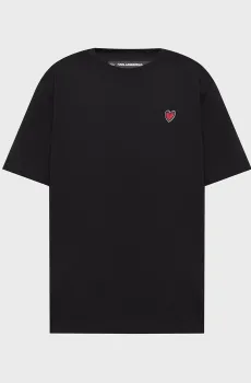 Женская черная футболка VALENTINE Черный L Karl Lagerfeld B1W17090