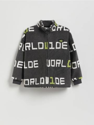 Reserved - Світшот oversize із коміром-стійкою - темно-сірий - 948FJ-90X