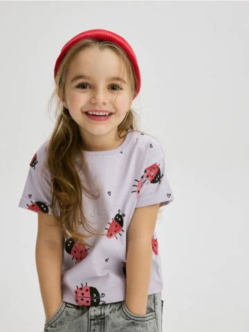 Reserved - GIRLS` T-SHIRT - лавандовий - 7191G-04X Reserved - GIRLS` T-SHIRT - лавандовий - 7191G-04X