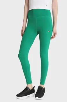 Женские зеленые леггинсы ESSENTIALS RW FLAG LEGGING 7/8 Зеленый M Tommy Hilfiger WW0WW41082