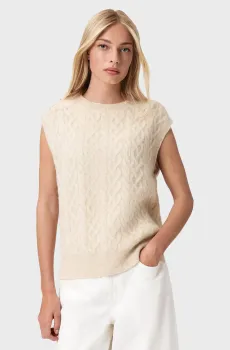 Женский белый шерстяной жилет SIRIUS Белый S AllSaints W060KD