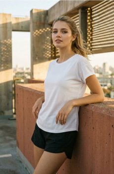 Однотонна футболка з коротким рукавом - білий