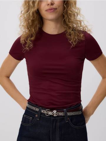 Reserved - Гладка футболка regular fit - буряковий - 543GA-83X Reserved - Гладка футболка regular fit - буряковий - 543GA-83X