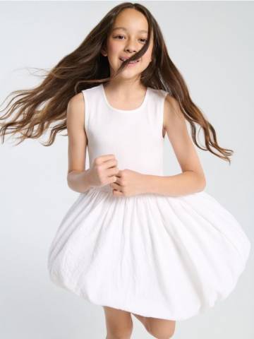Сукня з присбореним низом - білий