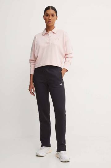 Хлопковая кофта adidas All SZN женская цвет розовый однотонная IY6795 Хлопковая кофта adidas All SZN женская цвет розовый однотонная IY6795