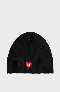 Женская черная шерстяная шапка Черный ONESIZE HUGO 50556283;001
