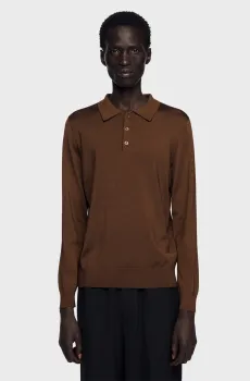 Мужское коричневое поло Коричневый L Sandro SHPTR00628_Cognac