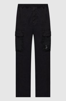 Черные брюки карго с нашивкой логотипа