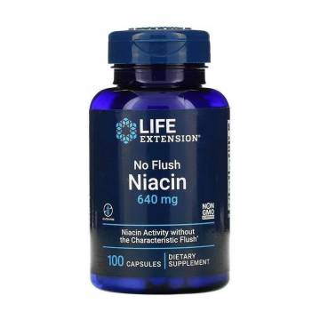 Ниацин Life Extension No Flush Niacin 640 мг, 100 капсул Ниацин Life Extension No Flush Niacin 640 мг, 100 капсул