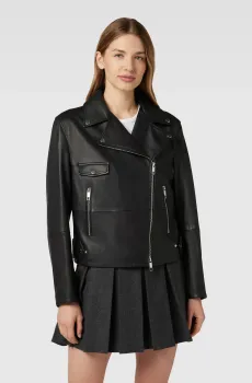 Женская черная кожаная косуха Черный XXS BOSS 50505622;001