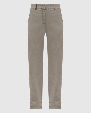 Брюки цвета хаки с брендовым патчем Брюки цвета хаки с брендовым патчем