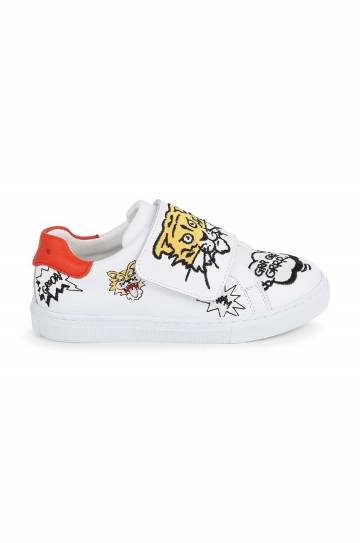 Детские кожаные кроссовки Kenzo Kids цвет белый Детские кожаные кроссовки Kenzo Kids цвет белый