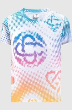 Белая футболка в принт Halftone